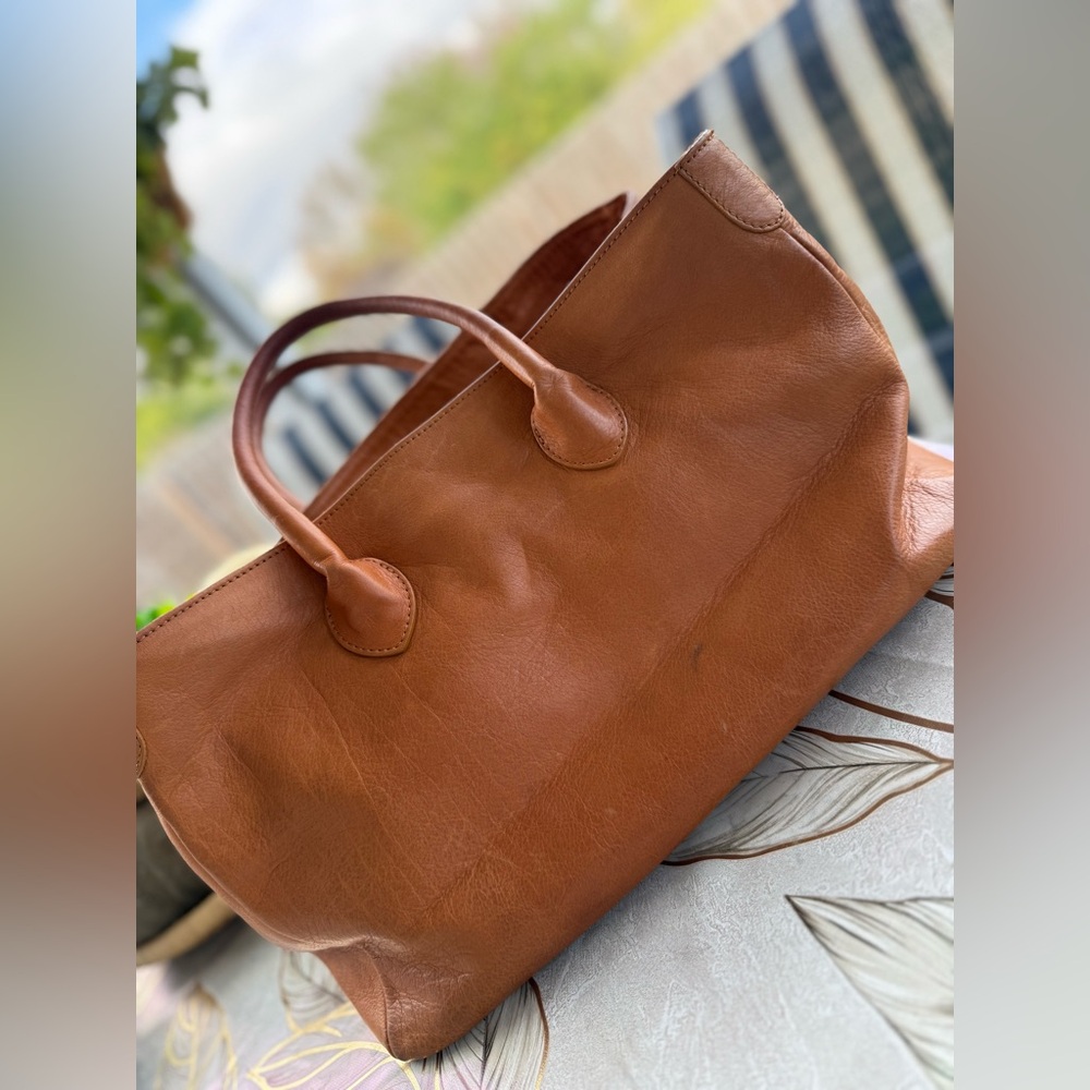 Mark & Graham Tan Leather Elisabetta Slouch Leather Tote Bag Made in Italy 🇮🇹 - Picture 7 of 12